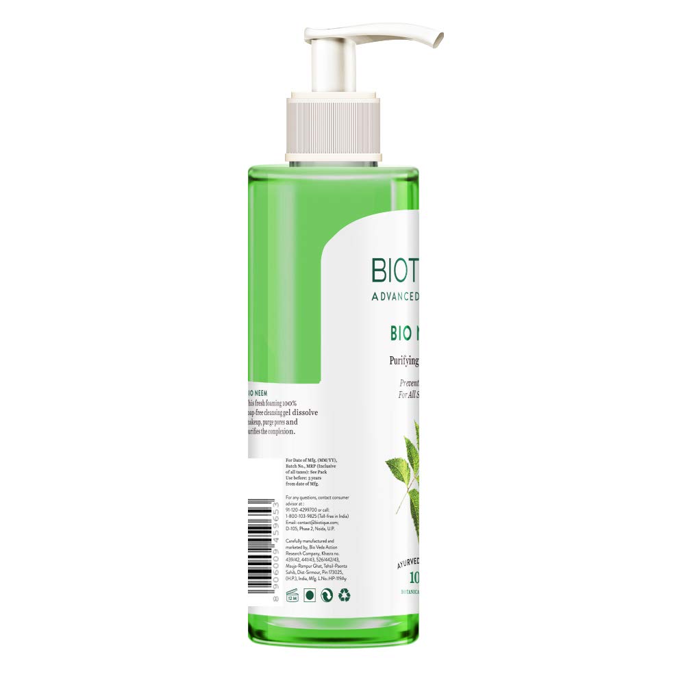 Biotique Bio Neem Purifying Face Wash, 200ml & Bio Clove Purifying Anti Blemish Face Pack, 75g