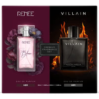 RENEE x VILLAIN Unisex Adult Liquid Premium Eau De Parfum Gift Set 50 ml + 100 ml| Scent for All Occasions & RENEE Eau De Parfum Bloom 8ml,Travel Friendly Mini Perfume