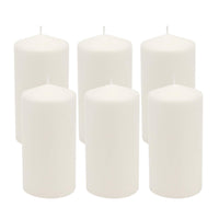 Stonebriar 3 Pack Tall 3 x 6 Inch 65 Hour Long Burning Unscented White Wax Pillar Candles 3x6 3.0