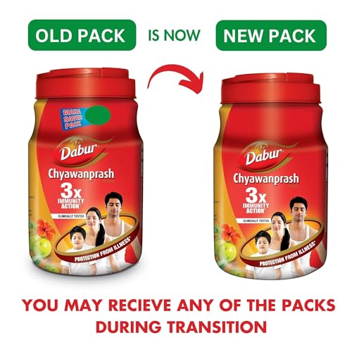 Dabur Chyawanprash - 2kg | 3X Immunity Action | With 40+ Ayurvedic Herbs | Helps Build Strength & Stamina | Builds Overall Health | Ayurvedic Health Supplement | Good for Digestion & Respiration