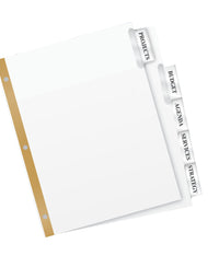 Avery 5-Tab Binder Dividers, Insertable Clear Big Tabs, 1 Set (11122) 1 Pack