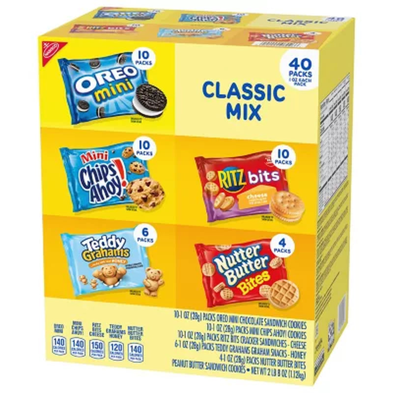 Nabisco Classic Mix Cookie & Cracker, Variety Pack, 40 Pk.