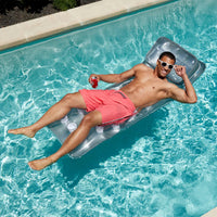 Intex 58894EP 18-Pocket French Mattress Suntanner Pool Lounger Float W/ Headrest