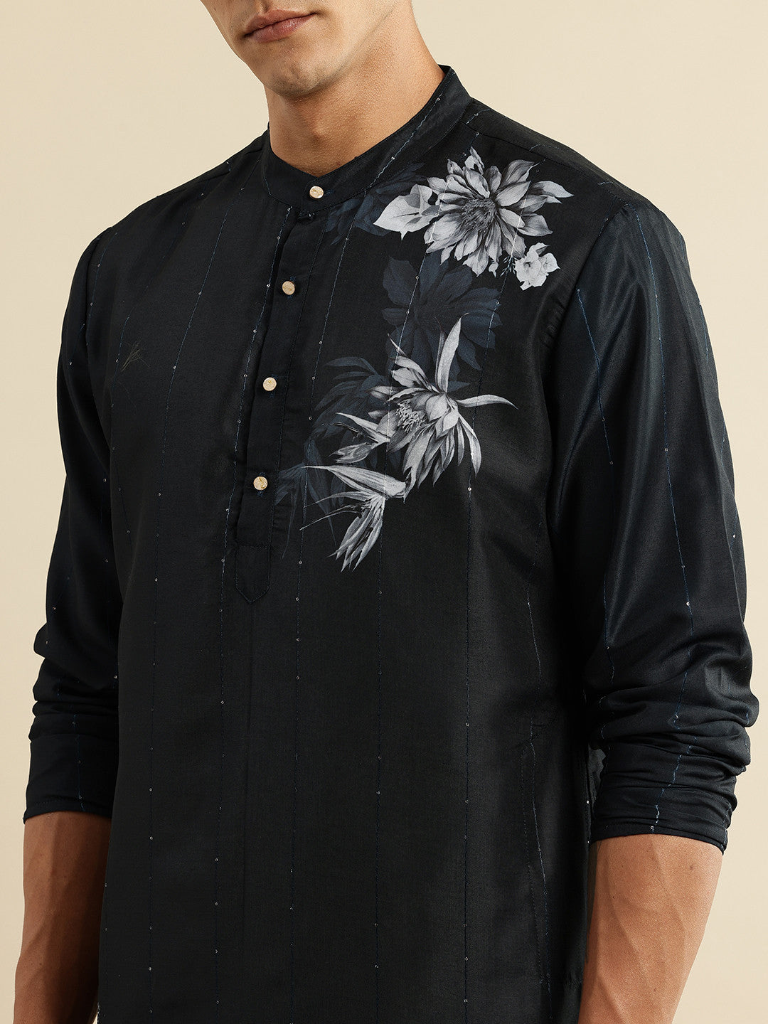 House of Pataudi Floral Printed Jashn Kurta
