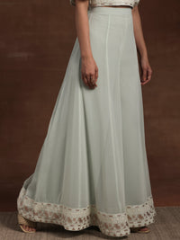 Libas Art Green Embroidered Georgette 3 Piece Co-Ords