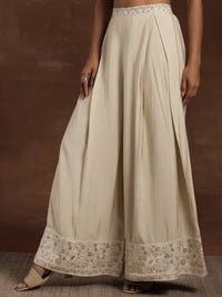 Libas Art Beige Solid Silk Blend 3 Piece Co-Ords