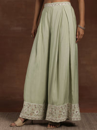 Libas Art Green Solid Silk Blend 3 Piece Co-Ords