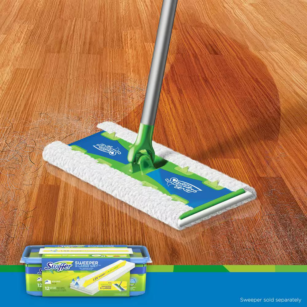 Sweeper XL Wet Mopping Cloth Refills with Open Window Scent (12-Count)