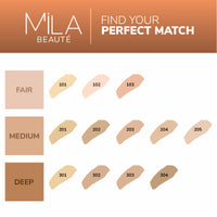 Mila Beauté Longwear Weightless Foundation | Matt Finish With SPF 15 and Vitamin E | Water Resistant Buildable Formula & Super Light | Liquid Foundation | Shade - (101 Classic Ivory, 30ml)