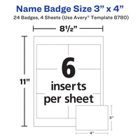 Avery Customizable Name Badges with Magnets, 3