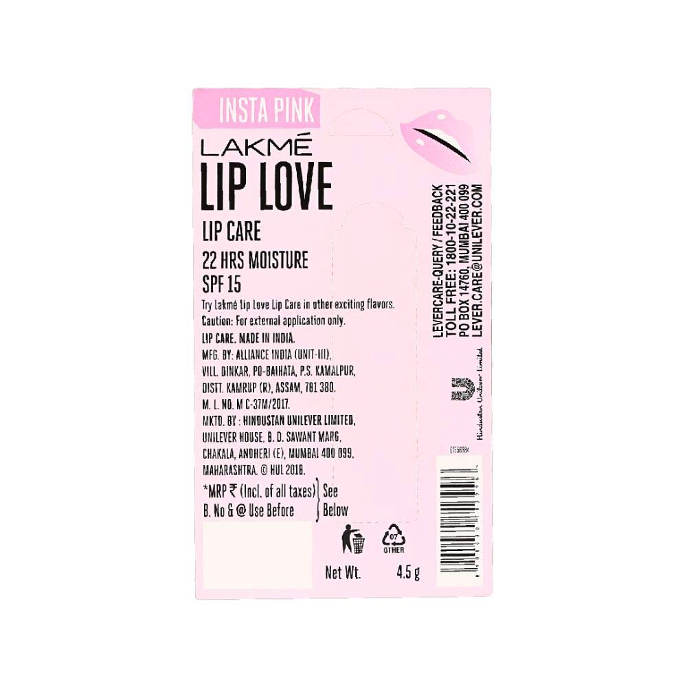 LAKMÉ Lip Love Chapstick, Caramel, 4.5G And Lakme Lip Love Chapstick, Insta Pink, 4.5G