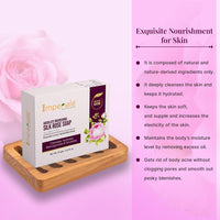Imperiale Botanique Absolute Nourishing Silk Rose Soap | 125 GM | Luxurious Handcrafted Bathing Bar | Ashwagandha, Shea Butter, Silk Protein & Rose Extract | Deeply Moisturizing & Aromatic | For Smooth, Soft & Radiant Skin | Women & Men