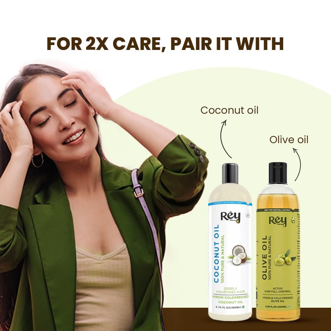 Rey Naturals Pure Neem Oil For Skin & hair | Neem Oil for Hair Growth, Dandruff Relief, Scalp Infection & Healthy Hair | Body Massage Oil For Men And Women - 200ML pack of 2