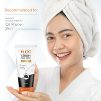 VLCC Serum Facewash - 100ml | with Vitamin C Serum Rich in Antioxidants & Charcoal for Oil Control and Detoxifies Skin & Bright Glow | Dermatologically Tested