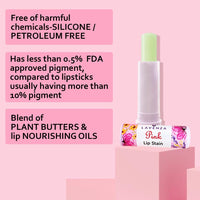 Lavenza Natural Pink Lipstain & Lip Balm (2in1) | Plant Butters, Oils & floral extracts| pH Based Water-proof Long Lasting PINK shade, Gentle & Nourishing| FREE FROM Synthetic Base & Cheap Fillers | Safe for Kids, Teens | 5gm