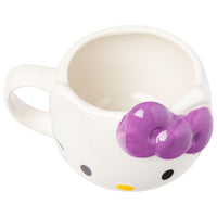 Silver Buffalo Sanrio Hello Kitty Classic Purple Bow Ceramic 3D Sculpted Mug, 20 Ounces