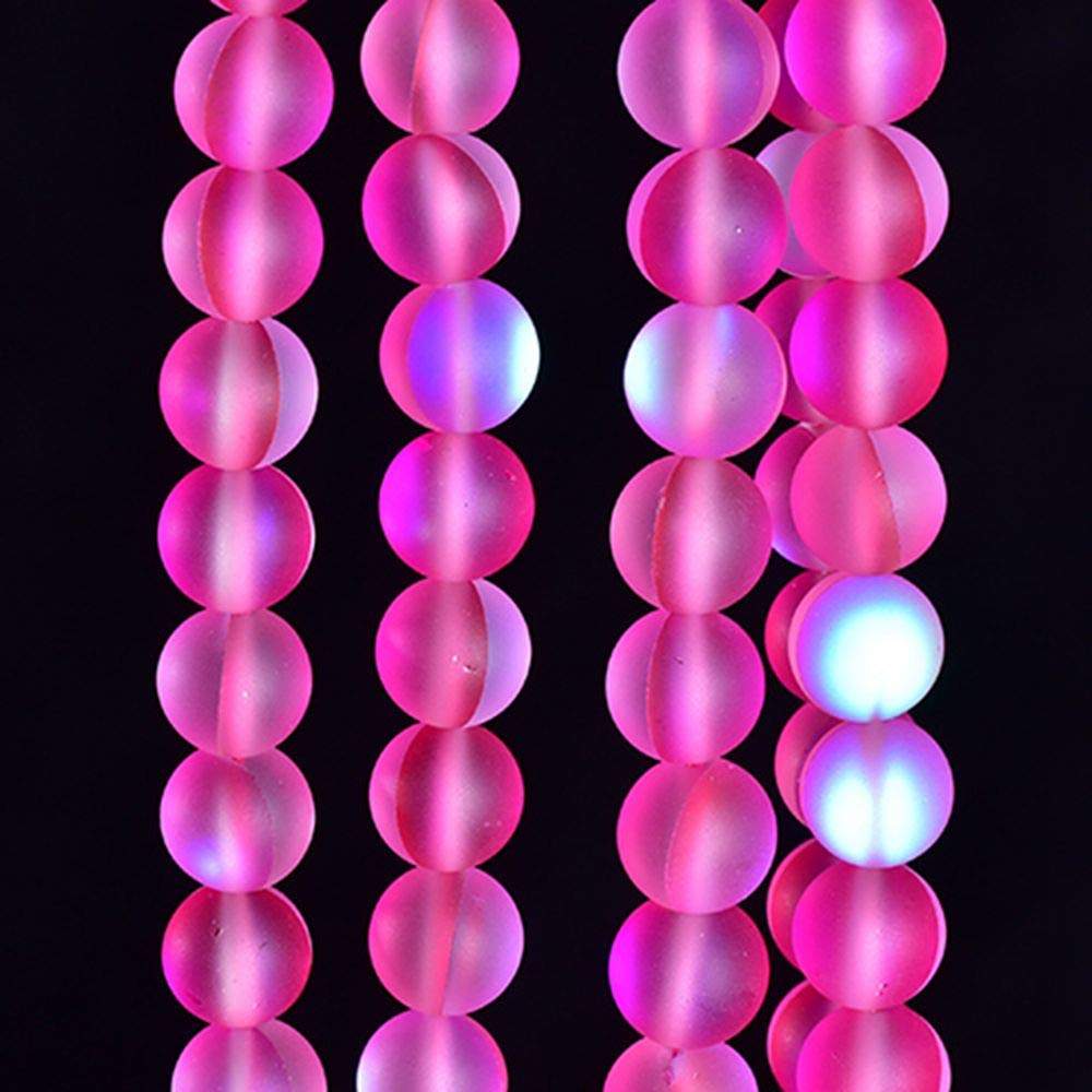 Asingeloo 38PCS 10mm Natural Pinkish Mystic Aura Quartz Gemstone Frosted Matte Titanium Round Loose Spacer Beads 15 inch Full Strand Crystal Healing Power Quartz Pink Mystic Aura