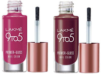 Lakmé 9 To 5 Primer + Glossy Finish Nail Colour & 9 To 5 Primer + Glossy Finish Nail Colour Combo, 6 Ml