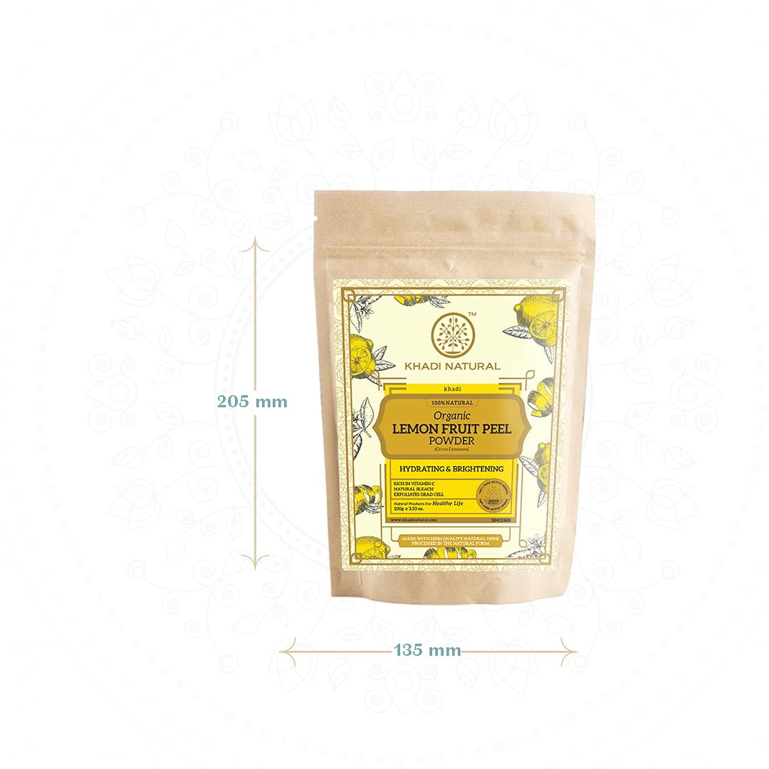 KHADI NATURAL Lemon Fruit Peel Organic Powder Pack of 2 (2x100gm) 200gm