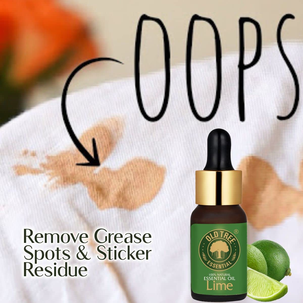 Old Tree Pure Lime Essential Oil for Skin, Hair, Diffuser, Candle Making (15ml) - Undiluted and Natural Perfume Oil with Dropper for Fragrance, Stress Relief and Aromatherapy