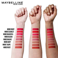 Maybelline New York Lipstick, Matte Finish, Bold Colour, Enriched With Jojoba Oil, Color Sensational Ultimattes, 799 More Taupe, 1.7 g