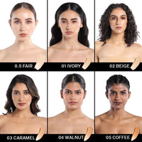 FLiCKA The Base Story Cream Foundation for Face Makeup 8.5gm | Medium to High Coverage | Waterproof & Long Lasting | Smooth & Matte Finish with SPF | All Skin Types | 05 Coffee