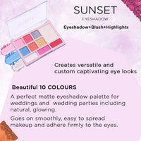 Seven Seas Sunset 10 Pigmented Colors Eyeshadow Palette| Long Wearing And Easily Blendable Eye Makeup Palette | Multicolor - 24.4Gm | Matte,Shimmery & Metallic Finish (Natural)