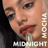 DAUGHTER EARTH Midnight Mocha Natural Lipstick | Vegan Plant Based Highly Pigmented Lip Color | Creamy Velvet Phytonutrient Lip Stick With Vitamin E & Bakuchiol | Natural With UV Protection | 4g