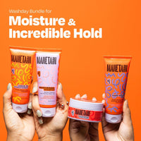 MANETAIN Washday Bundle Mini Size 2 - Complete Curly Hair Care Set | Moisturizing Shampoo 100ml | Multipurpose Conditioner 100gm | Leave-In Conditioner 100ml and Hard Hold Gel 100ml | Hydrating, Strengthening & Frizz Control | CG-Friendly