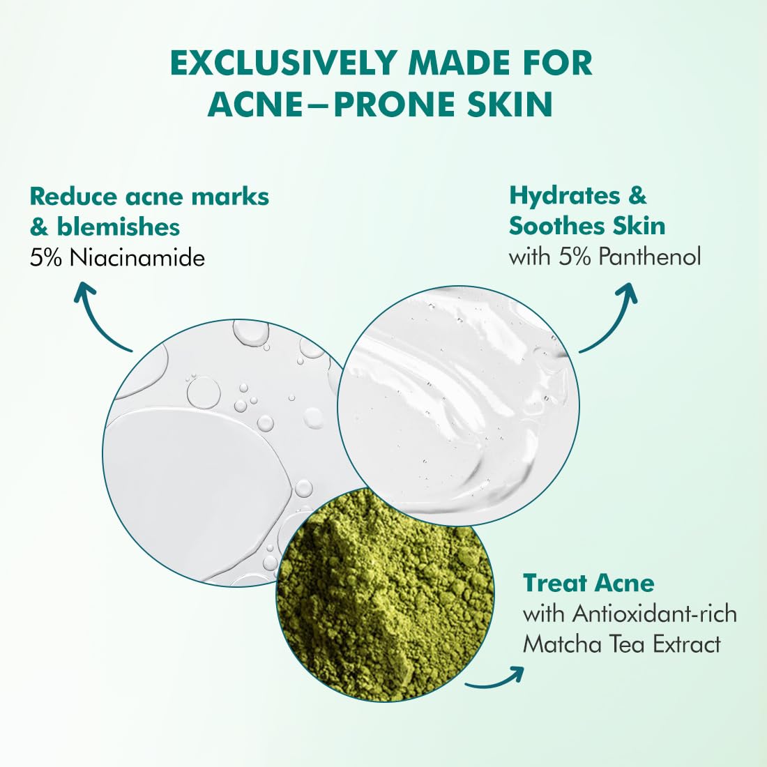 mCaffeine 10% Niacinamide & Panthenol, Vitamin B5 Oil-Free Moisturizer for Acne with Matcha Tea| Lightweight Hydration & Soothes Skin | Non-greasy, Fragrance-Free | For Oily, Acne Prone Skin - 50ml