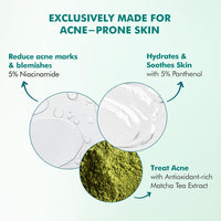 mCaffeine 10% Niacinamide & Panthenol, Vitamin B5 Oil-Free Moisturizer for Acne with Matcha Tea| Lightweight Hydration & Soothes Skin | Non-greasy, Fragrance-Free | For Oily, Acne Prone Skin - 50ml