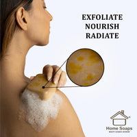 Home Ghar Soap Sandalwood & Saffron Magic Soaps For Bath | Paraben Free | Chandan & Kesar Bath Soaps | Handmade Soaps For Glowing | Skin Brightening Soap For Men & Women (100 Gms Pack Of 1)