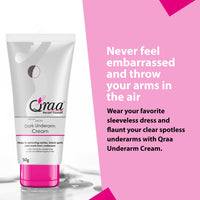 Qraa Advanced Lacto Dark Underarm Cream,For Even Toned Underarms | Paraben Free | For Dark Body Parts| Pack of 1 (50gm)