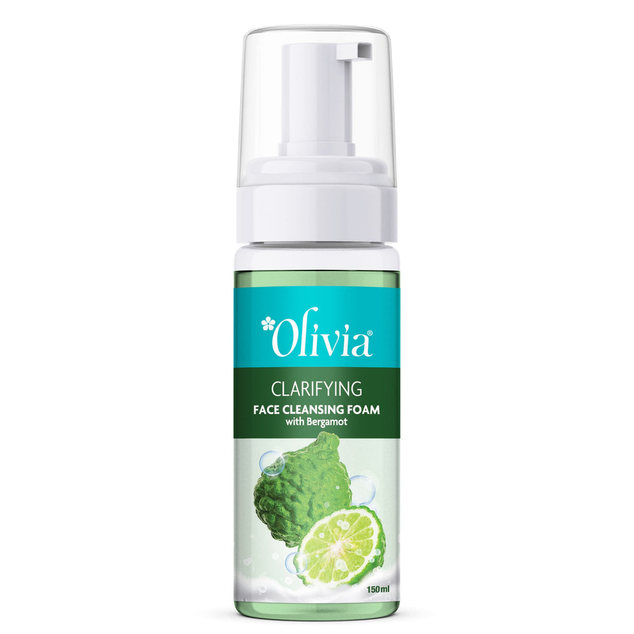 Olivia Clarifying Face Cleansing Foam With Bergamot For Deep Cleansing, Mild Exfoliator & Cleansing Foam For Daily Use, Helps In Glowing Skin, Face Wash Men And Women - 150Ml