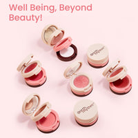 Earth Rhythm Dab Set Go 3-in-1 Face Palette With Eyeshadow, Lip & Cheek Tint & Mattifying Face Powder, For Everday Makeup, Highly Pigmented (Champagne)