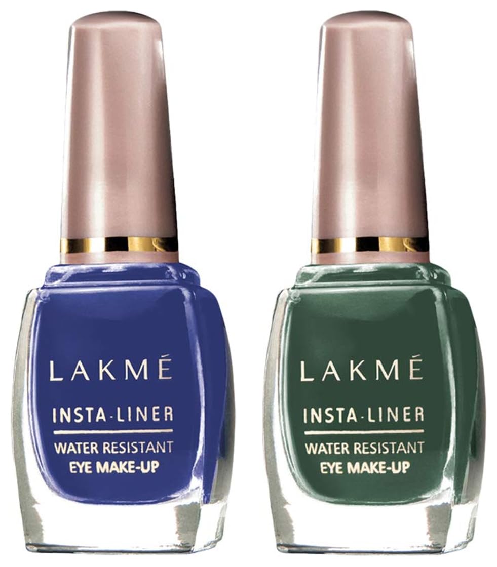 Lakmé Insta Eye Liner Shimmery Finish, Blue, 9ml and Green, 9ml