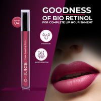 Juice matte Luxe lipstick & lip Gloss - Vitamin E Enriched, Smudge-Free with Bio Retinol, Moisturizing Lock Technology, SPF 15 Pack of 2 (PINK PLUM - M08 & PINKISH BERRY - G04)