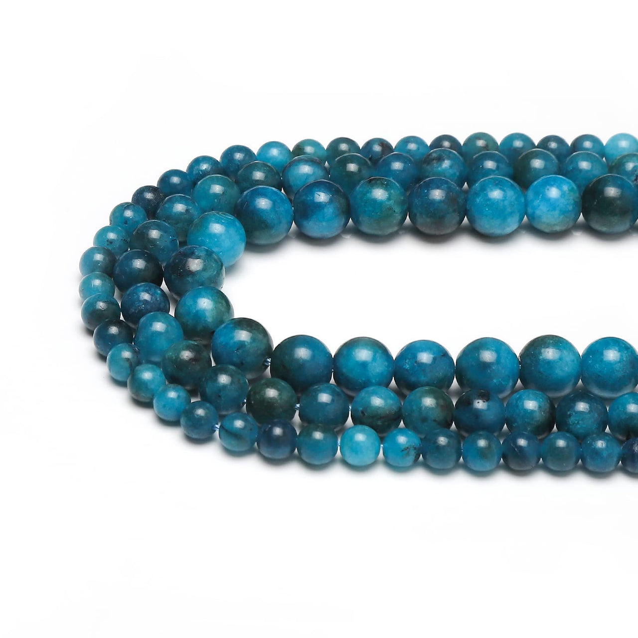 60pcs 6mm Natural Stone Beads Blue Apatite Beads Energy Crystal Healing Power Gemstone for Jewelry Making, DIY Bracelet Necklace