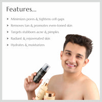 Provalo Men Care Kit Combo - Face Toner - 110ml, Mask - 100ml, Walnut Face Wash - 100ml | Pore Cleansing Hydration Regime(Salicylic Acid- 1%) For Dry & Sensitive Skin |Gift Hamper For Men | Premium Gift Packaging