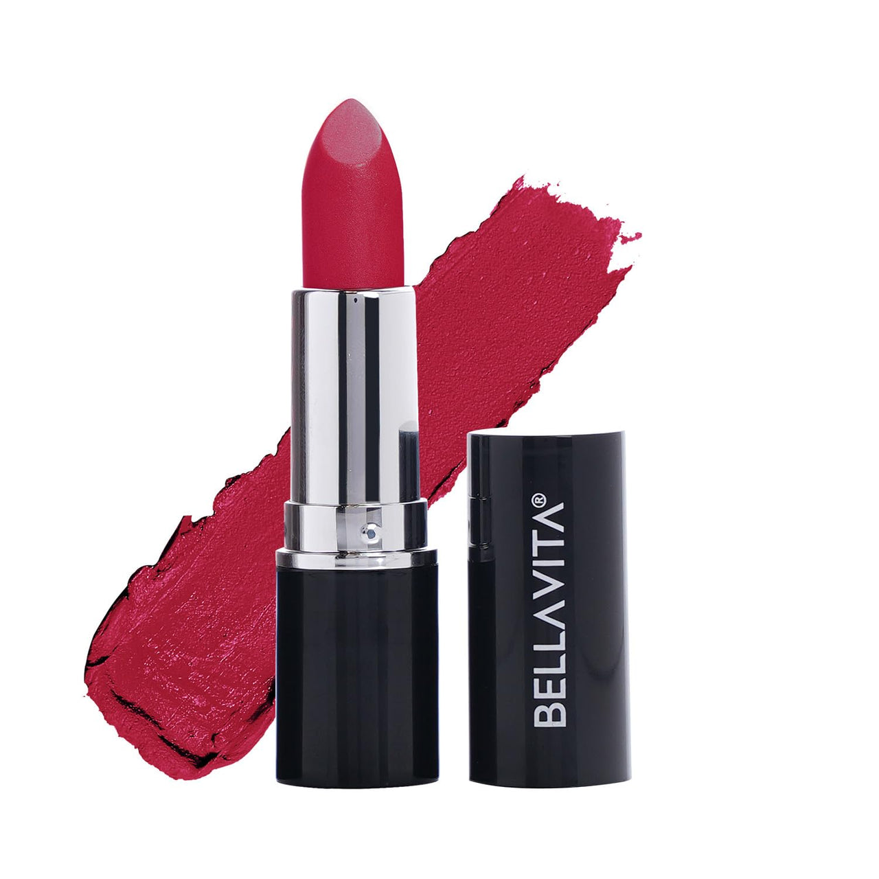 BELLAVITA Comfort Matte Bullet Lipstick| Intense Colour| Creamy Matte Finish| Intense Moisturisation| Smooth Glide | Lipsticks for Women| 4 Hr Stay, Cherry Pop, 4.2 gm