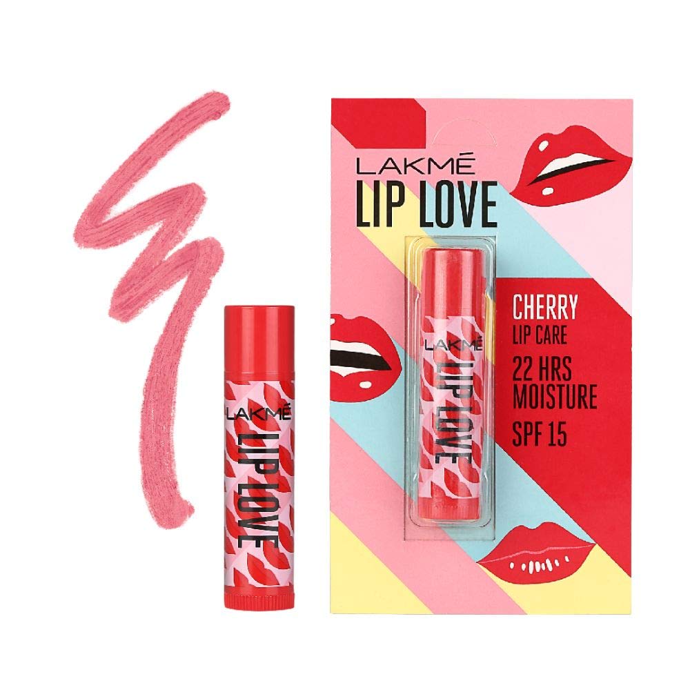 Lakmé Invisible Finish Spf 8 Cream Light Coverage Foundation For All Skin Types, Shade 01, 25Ml And Sheer Lip Love Chapstick, Spf15, Cherry, 4.5 G, 2 Count