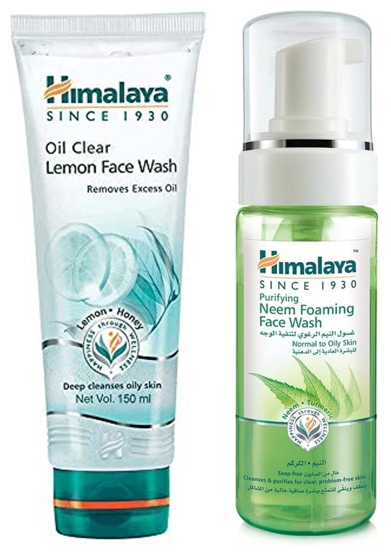 Himalaya Herbals Purifying Neem Foaming Face Wash, 150ml & Oil Clear Lemon Face Wash, 150ml Combo