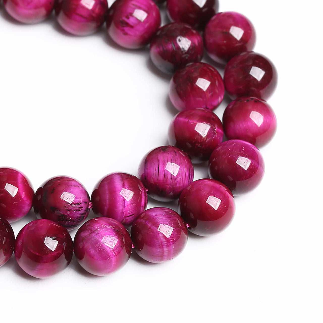 6mm 60PCS Natural Rose Pink Tiger Eye Stone Beads Crystal Spacer Round Loose Beads for Jewelry Making DIY Bracelet Accessories Strand 15 inches Energy Healing Power Rose Tiger Eye Stone 6mm