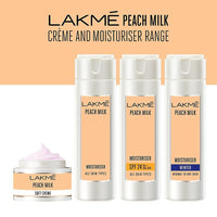 LAKMÉ Peach Milk Face Moisturizer SPF 24 PA++ 120ml, Daily Light Sunscreen Lotion With Vitamin C For Glowing Skin, Sun Protection For Women Of Oily Skin (Pack Of 2)