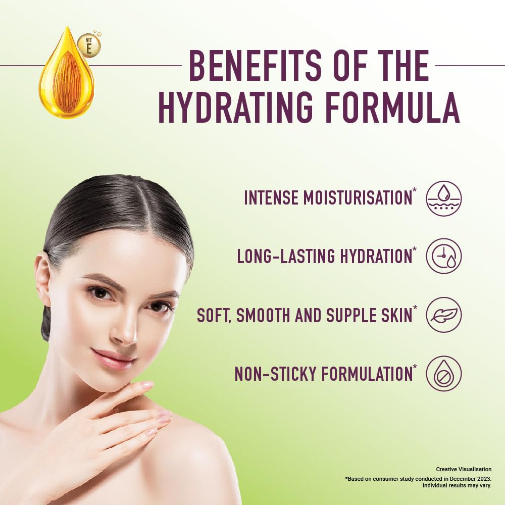 Bajaj Almond Drops Ultralight Body Lotion for Women and Men | Refreshing Hydration- Aloe Vera, Almond Oil & Vitamin E, 400 ml