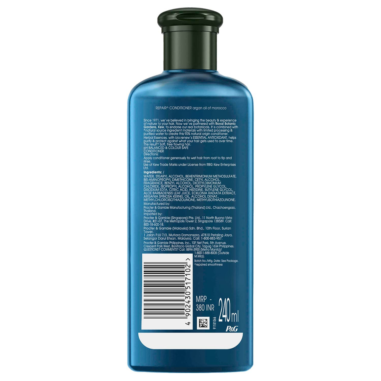 Herbal Essences bio:renew Argan Oil of Morocco CONDITIONER, 400ml & Herbal Essences Argan Oil of Morocco CONDITIONER- For Hair Repair and No Frizz- No Paraben, No Colorants, 240 ML