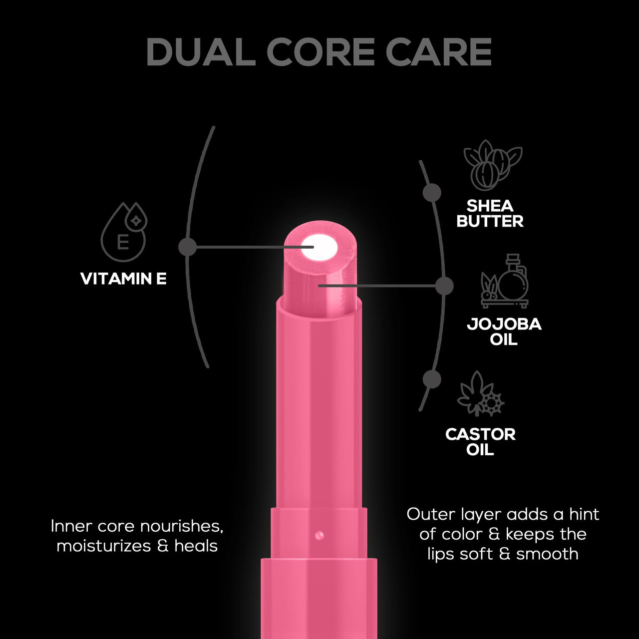 RENEE Lip Fix 3 in 1 Tinted Lip Balm 03 Mimosa 1.6 Gm Heals, Lightens & Nourishes | Dual Core Care Enriched with Vitamin E, Shea Butter & Jojoba Oil for Dry & Chapped Dry Lips