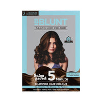 BBLUNT Chocolate Dark Brown 5 Minute Shampoo Hair Colour for 100% Grey Coverage - 20ml X 5