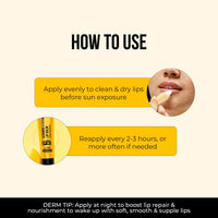 Dr. Sheth's Ceramide & Vitamin C Lip Balm | Heals Dry & Chapped Lips 24H Moisturization| Sun Protection with SPF 50+ PA+++| Barrier Repair |Non Sticky | Non greasy|Lightweight| All Genders| 10g
