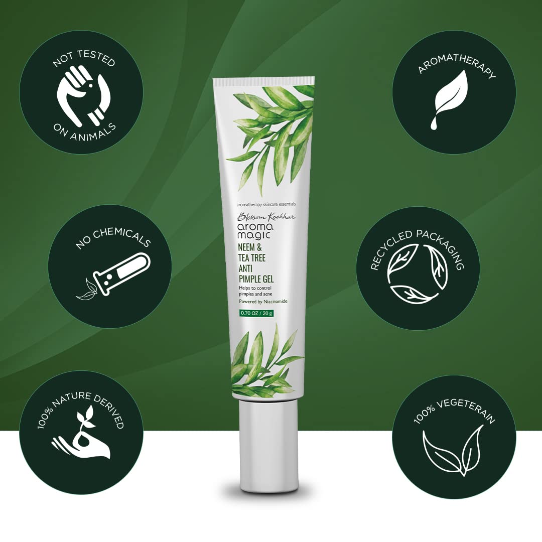 Aroma Magic Neem & Tea Tree Anti Pimple Gel - 20gm (Pwrd by Niacinamide)